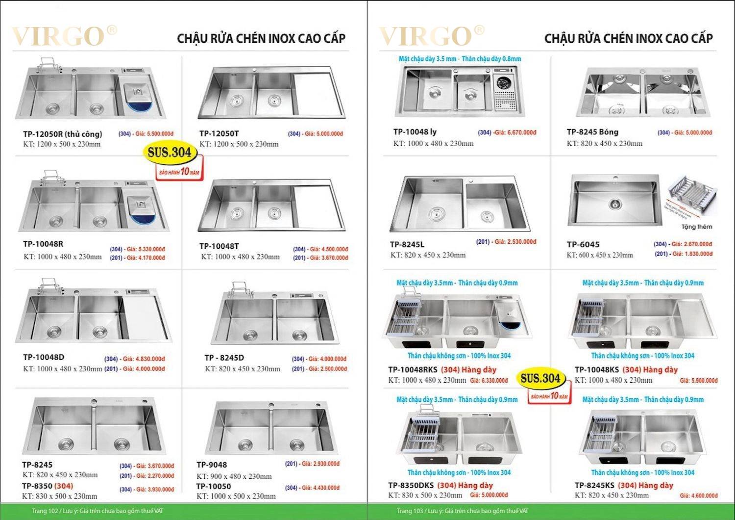 Catalogue và bảng giá Thiết bị vệ sinh VIRGO mới nhất /Page 52